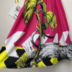 Dior Women Mid-Length Pleated Skirt Pink Cotton Poplin with Multicolor D-Tiger Pop Motif - Imagen 8