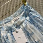 Dior Women Mid-Length Skirt Cornflower Blue Toile de Jouy Cotton Muslin - Image 9