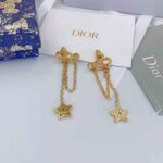 Dior Women Petit CD Earrings Gold-Finish Metal and White Crystals - Imagen 2