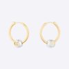 Dior Women Petit CD Earrings Gold-Finish and Palladium-Finish Metal