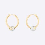 Dior Women Petit CD Earrings Gold-Finish and Palladium-Finish Metal
