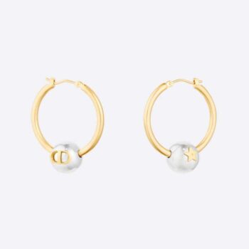 Dior Women Petit CD Earrings Gold-Finish and Palladium-Finish Metal