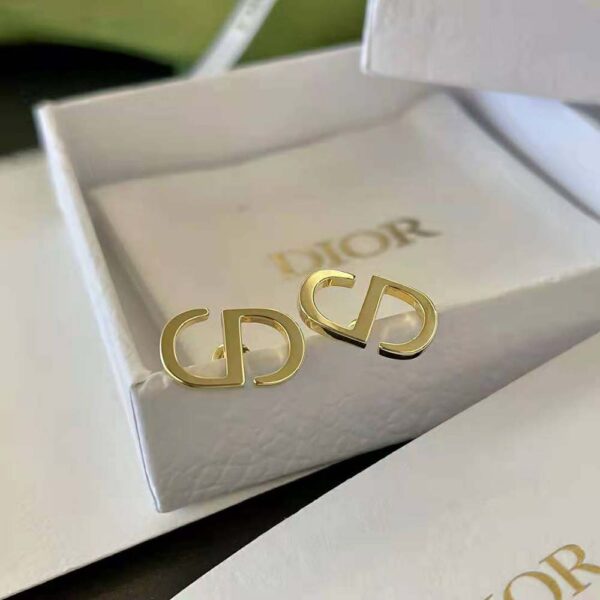 Dior Women Petit CD Studs Earrings Gold-Finish Metal (4)
