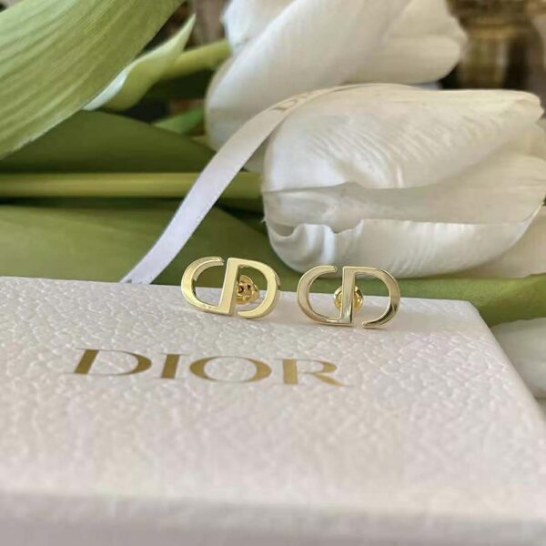 Dior Women Petit CD Studs Earrings Gold-Finish Metal (5)