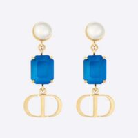 Dior Women Petit Cd Earrings Gold-Finish Metal with White Resin Pearls (1)
