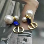 Dior Women Petit Cd Earrings Gold-Finish Metal with White Resin Pearls – Image 4