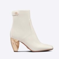 Dior Women Rhodes Heeled Ankle Boot White Supple Calfskin (1)