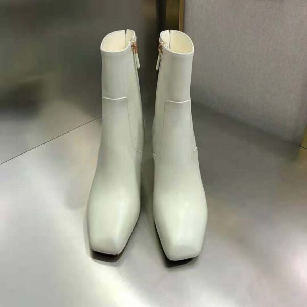 Dior Women Rhodes Heeled Ankle Boot White Supple Calfskin (2)