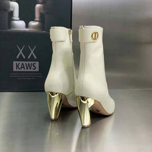 Dior Women Rhodes Heeled Ankle Boot White Supple Calfskin (7)