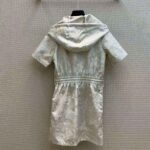 Dior Women Short Hooded Dress Gold-Tone Technical Taffeta Jacquard - Bild 3