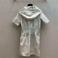 Dior Women Short Hooded Dress Gold-Tone Technical Taffeta Jacquard (1)