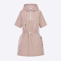 Dior Women Short Hooded Dress Rose Des Vents Technical Taffeta Jacquard (1)