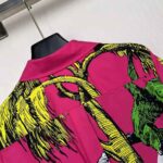 Dior Women Short-Sleeved Blouse Pink Cotton Poplin with Multicolor D-Tiger Pop Motif - Image 7