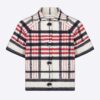 Dior Women Short-Sleeved Jacket Tricolor Check N Dior Technical Cotton and Wool Knit