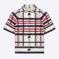 Dior Women Short-Sleeved Jacket Tricolor Check N Dior Technical Cotton and Wool Knit (1)
