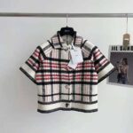 Dior Women Short-Sleeved Jacket Tricolor Check N Dior Technical Cotton and Wool Knit - Image 2