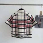 Dior Women Short-Sleeved Jacket Tricolor Check N Dior Technical Cotton and Wool Knit - Image 3