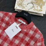 Dior Women Short-Sleeved Sweater Red D-Little Vichy Alpaca - Image 4