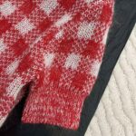 Dior Women Short-Sleeved Sweater Red D-Little Vichy Alpaca - Image 6