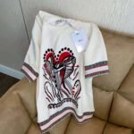 Dior Women Short-Sleeved Sweatshirt White Cotton Jersey with Multicolor Cupidon Motif - Image 4