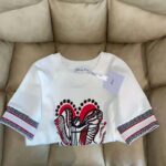 Dior Women Short-Sleeved Sweatshirt White Cotton Jersey with Multicolor Cupidon Motif - Image 5