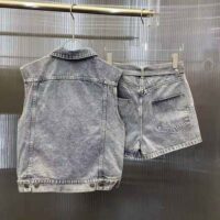 Dior Women Shorts Blue Cotton Denim (1)