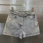 Dior Women Shorts Blue Cotton Denim - Image 4