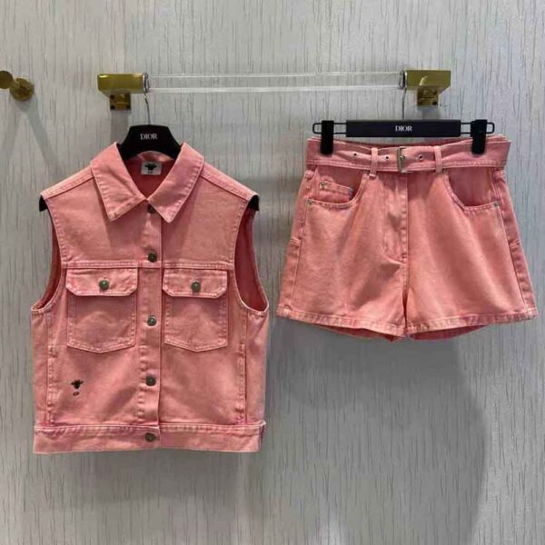 Dior Women Shorts Pink Cotton Denim (2)