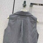 Dior Women Sleeveless Blouse Navy Blue D-Little Vichy Silk Canvas - Image 6