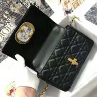 Dior Women Small Dior Caro Bag Lvory Supple Cannage Calfskin-black (1)