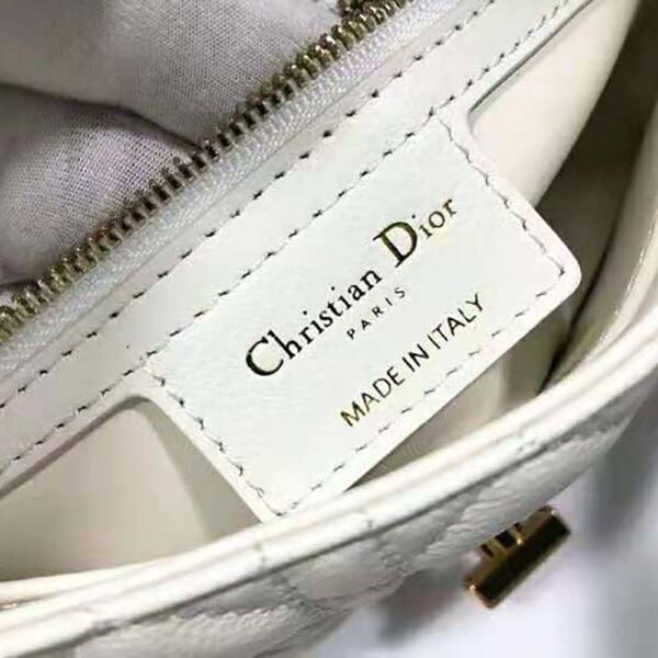 Dior Women Small Dior Caro Bag Lvory Supple Cannage Calfskin-white (10)