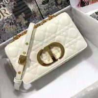Dior Women Small Dior Caro Bag Lvory Supple Cannage Calfskin-white (1)