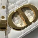 Dior Women Small Dior Caro Bag Lvory Supple Cannage Calfskin-White - Imagen 8