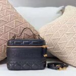 Dior Women Small Diortravel Vanity Case Cannage Lambskin-Black - Image 4