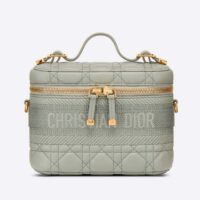 Dior Women Small Diortravel Vanity Case Cannage Lambskin-silver (1)