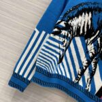 Dior Women Sweater Bright Blue and Pink D-Jungle Pop Double-Sided Technical Cashmere – Image 5