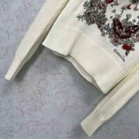 Dior Women Sweater White Cashmere with Multicolor Butterfly Motif (1)