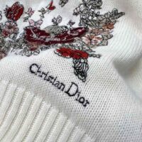 Dior Women Sweater White Cashmere with Multicolor Butterfly Motif (1)