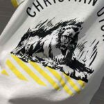 Dior Women T-shirt White Cotton Jersey with Fluorescent Yellow D-Jungle Pop Motif - Image 9