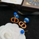 Dior Women Tribales Earring Gold-Finish Metal with Fluorescent Blue Lacquer - Image 3