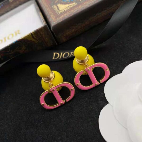 Dior Women Tribales Earring Gold-Finish Metal with Fluorescent Yellow Lacquer (2)