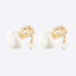 Dior Women Tribales Earrings Gold-Finish Metal-White