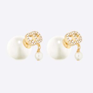 Dior Women Tribales Earrings Gold-Finish Metal-White
