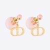 Dior Women Tribales Earrings Gold-Finish Metal and Light Pink Transparent Resin Pearls