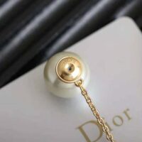 Dior Women Tribales Earrings Gold-Finish Metal and White Resin Pearls (1)