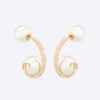 Dior Women Tribales Earrings Gold-Finish Metal with White Resin Pearls