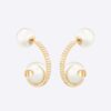 Dior Women Tribales Earrings Gold-Finish Metal with White Resin Pearls