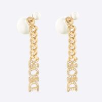 Dior Women Tribales Earrings Gold-Finish Metal with White Resin Pearls (1)