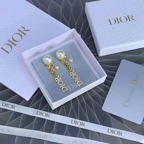 Dior Women Tribales Earrings Gold-Finish Metal with White Resin Pearls (2)