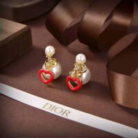 Dior Women Tribales Earrings Gold-Finish Metal with White Resin Pearls (1)